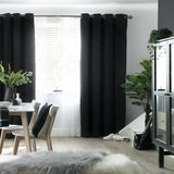 Habitat black velvet eyelet curtains 229x229cm, UK version