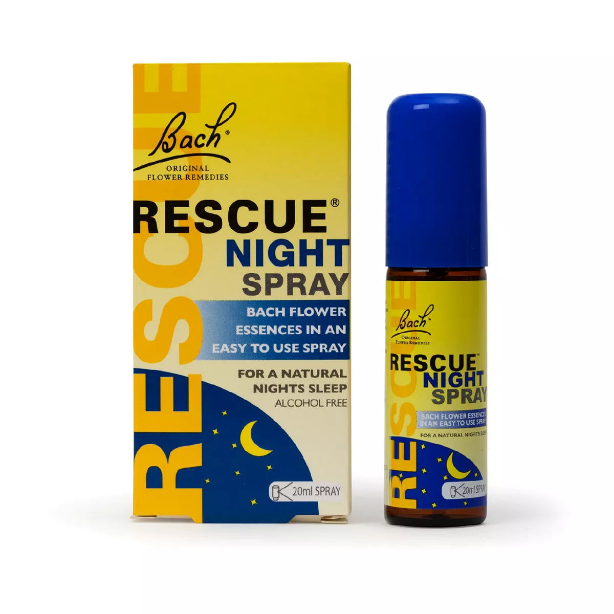 Bach Rescue Remedy Night Spray 20ml – Flower Essences for Natural Night's Sleep - McGrocer