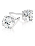 9ct white gold cubic zirconia stud earrings 5mm (British brand)