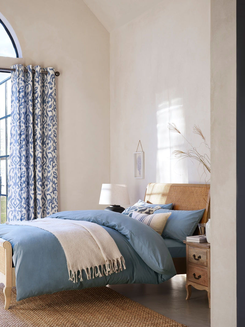 Blue slate duvet cover and pillowcase set - British product