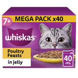 Whiskas Poultry Feast in Jelly Pouches 7+ Adult Cat Food Pouches 40 x 85g
