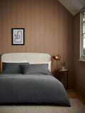 Charcoal Grey Supersoft 100% Brushed Cotton Duvet Cover Plain and Pillowcase Set