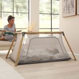 Tutti Bambini CoZee Go Day & Night Travel Cot Bundle Oak & Charcoal Colour Travelling Cot Bassinet Playpen