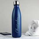 Personalised blue insulated water bottle 500ml, imported from the UK