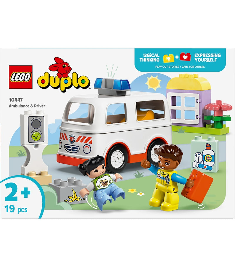 Lego DUPLO ambulance and driver toy set with 19 pieces, UK version