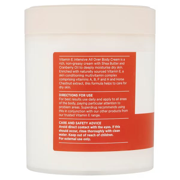 Superdrug Vitamin E body cream 475ml (British brand)
