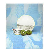 Bone China Tea Set Inspired by Voyage of the Beagle - 3 Plates, 3 Teacups, 3 Saucers