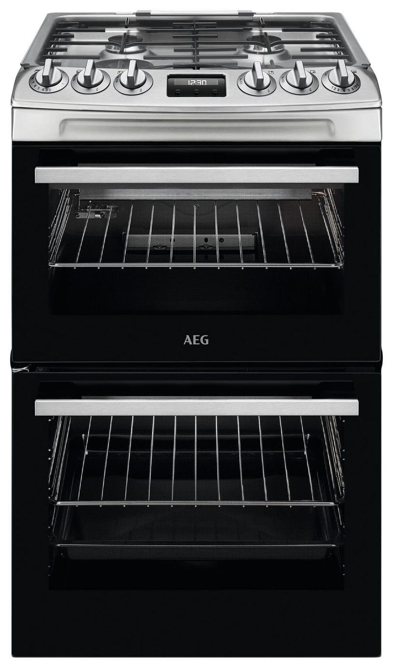 AEG double oven gas cooker stainless steel 55cm - British product