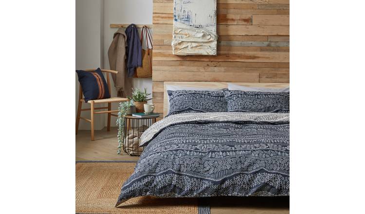 Habitat Scandi Blue Bedding Set King size, UK version