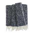 Habitat faux mohair throw navy 125x150cm, UK version