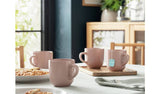Habitat Set of 4 Stoneware Mugs - Matte Pink 420ml