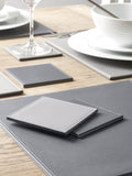Charcoal grey reversible faux leather placemats and coasters set of 4 (British brand)