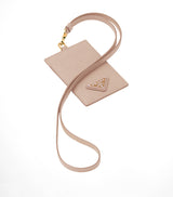 Prada Saffiano Leather Badge Holder ID and Luggage Tag