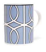 Fine Bone China Mug with Pastel Geometric Print