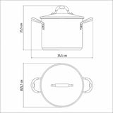 Tramontina stainless steel stockpot with drainer 24cm 7.8L (British brand)
