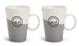 Habitat Set of 2 Grey and White Latte Mugs 460ml
