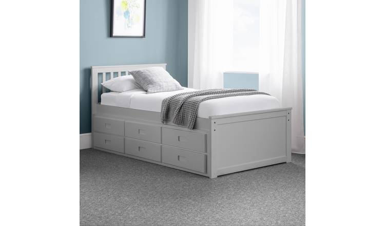 Julian Bowen Maisie grey guest bed with drawer, UK version