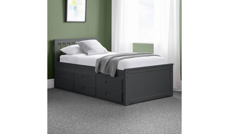 Julian Bowen Maisie guest bed with storage drawers in anthracite, UK version