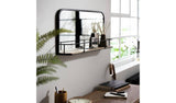 Habitat Rectangular Wall Mirror with Shelf - Black Decorative Mirror