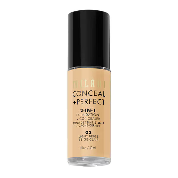 Milani Conceal + Perfect Foundation Light Beige 30ml, imported from the UK