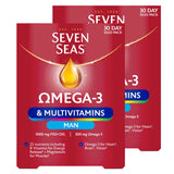 Seven Seas Omega 3 Multivitamins for Men Multivitamin Supplement 2 x 60 Count