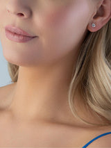 Sterling Silver Cubic Zirconia Twist Stud Earrings 5mm