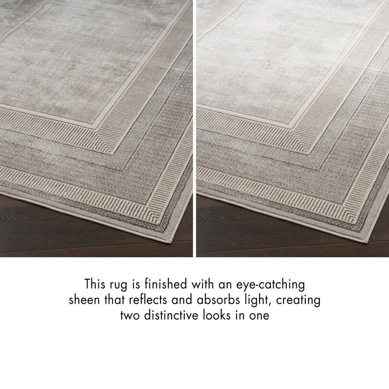 Nourison Glitz Silver Border Rug, UK version