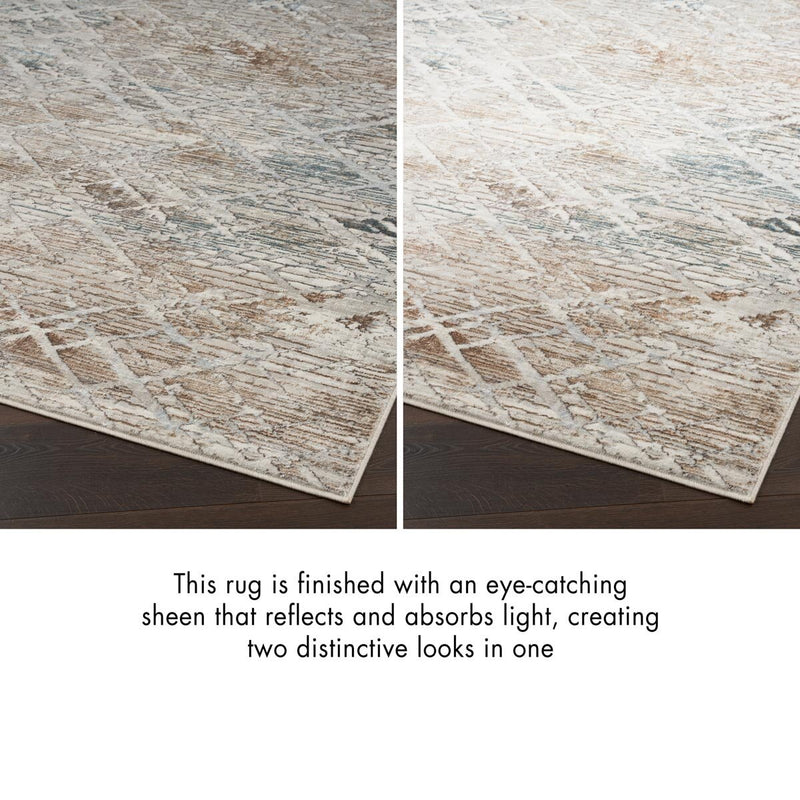 Nourison Glitz Grey Abstract Rug, UK version