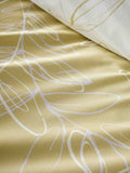 Vantona cream linear leaves duvet cover and pillowcase set (British brand)