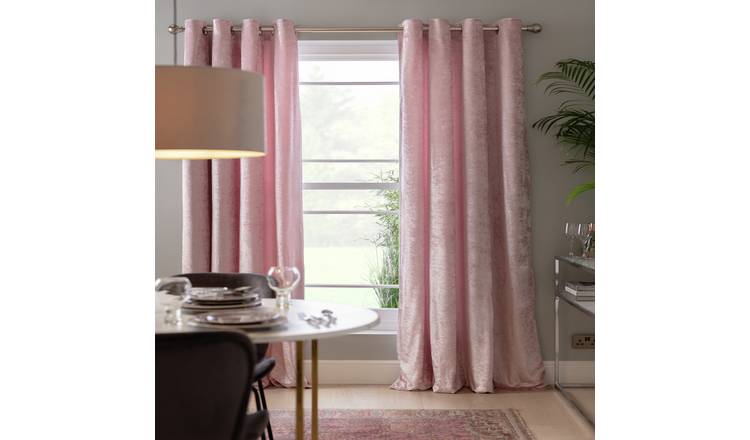 Argos Home Blush Velvet Eyelet Curtains 229x229cm - British product