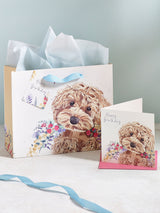 White Cockapoo Gift Bag and Card Set