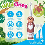Brush Baby WildOnes Monkey Electric Toothbrush Gift Set - British product