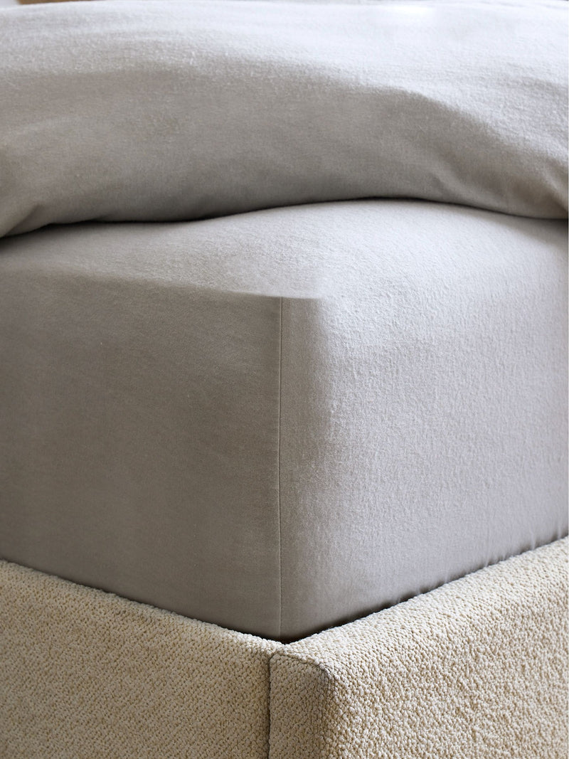 Silver grey brushed cotton supersoft deep fitted sheet (British brand)