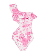 Marie Raxevsky Jungle Print One-Shoulder Swimsuit Children's Swimsuit (2-12 Years)