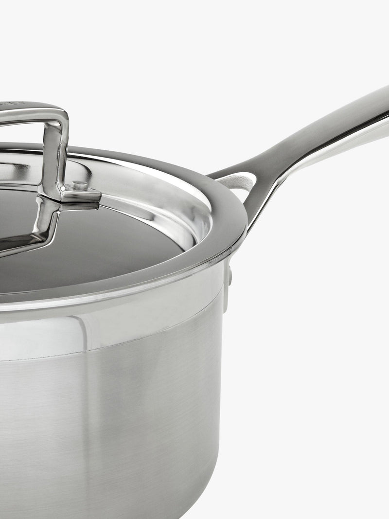 Le Creuset 3-ply stainless steel lidded saucepan, UK version