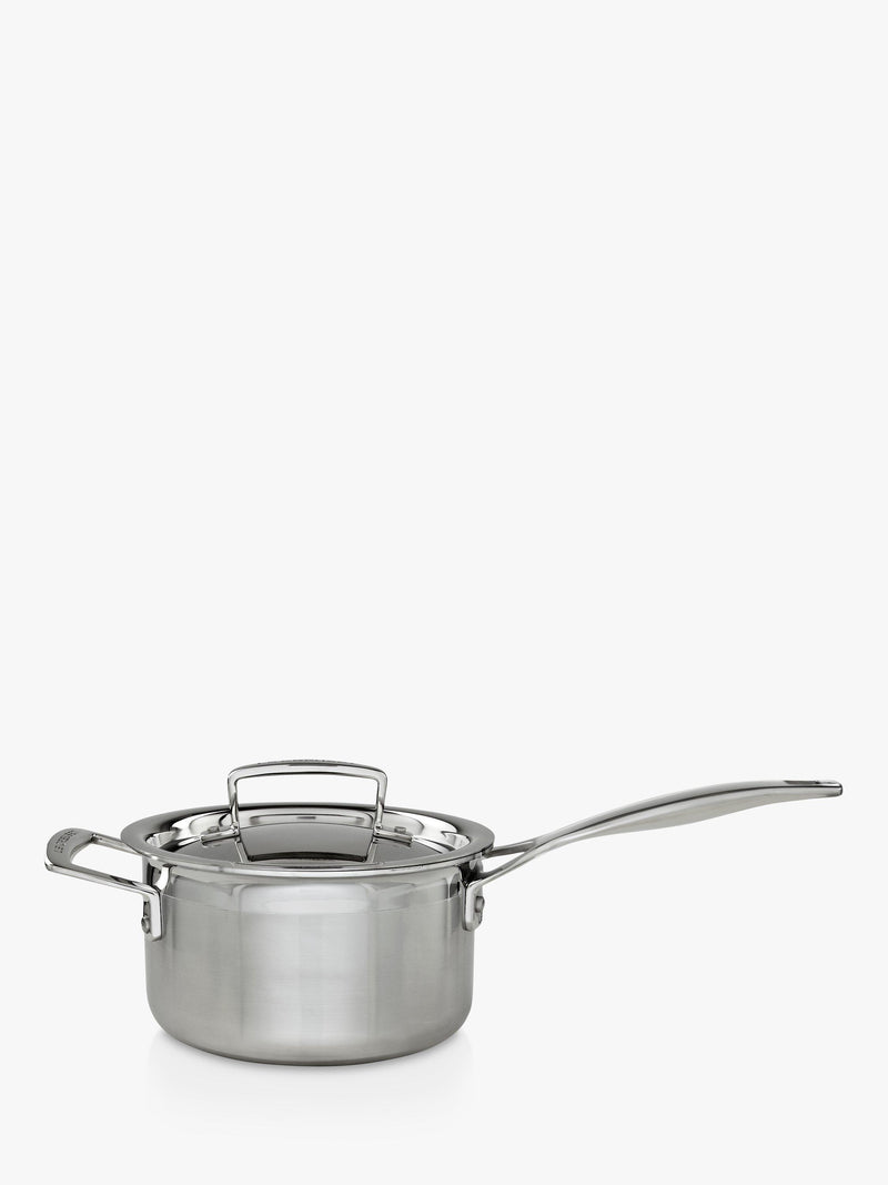 Le Creuset 3-ply stainless steel lidded saucepan, UK version