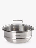 Le Creuset stainless steel multi-steamer with glass lid, 22cm, UK version