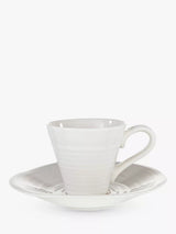 Sophie Conran for Portmeirion Ceramic Espresso Cup and Saucer, White, Pack of 2