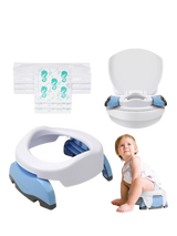 Potette Plus Convertible Travel Potty White/Blue Baby Potty Training Aid