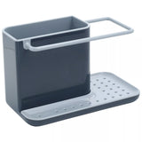Grey Sink Caddy with Storage Compartments and Drying Rail