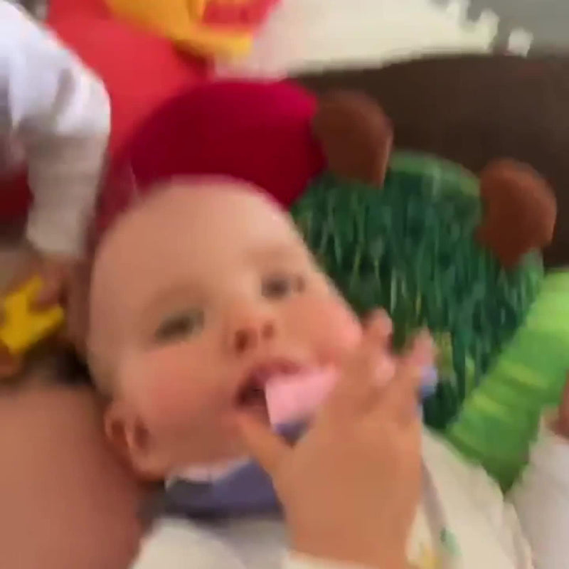 Cheeky Chompers teething dribble bib Preppy Stripes - British product