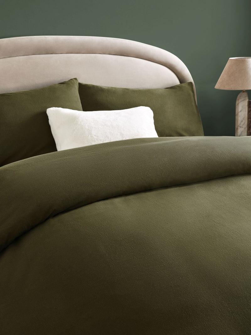 Dark green duvet cover and pillowcase set - British product