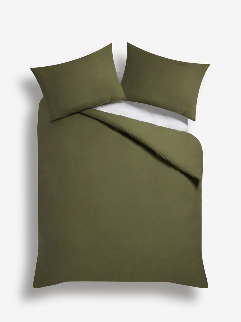 Dark green duvet cover and pillowcase set - British product