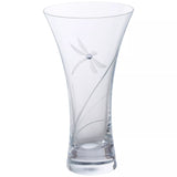 Small Crystal Glass Vase with Dragonfly Design