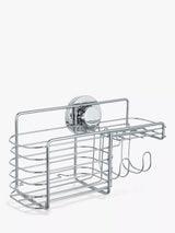 BlissHome Lock N Roll Combination Suction Shower Basket with Soap Dish and Hooks