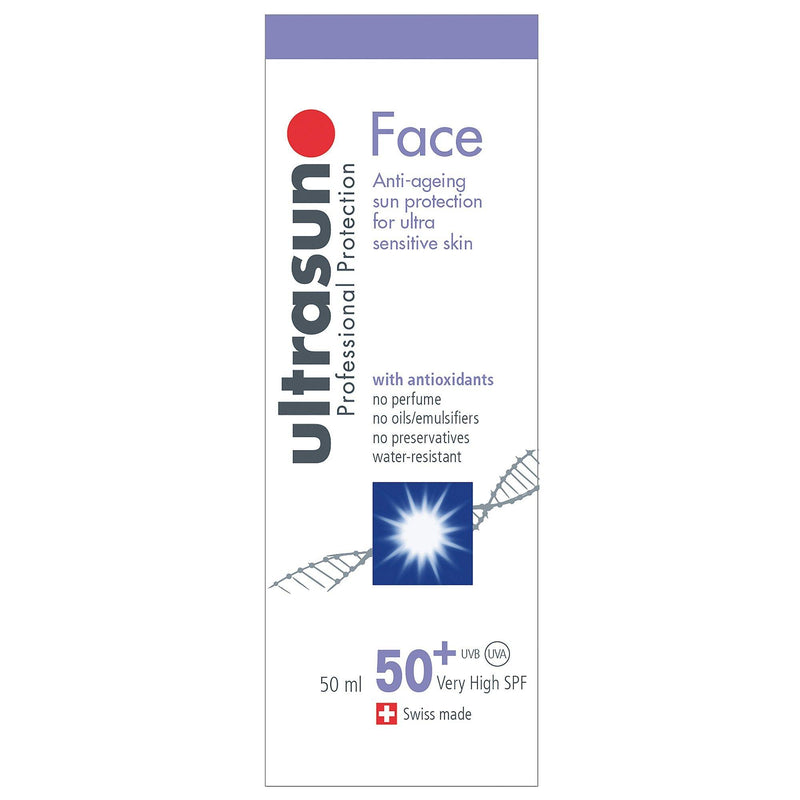 Ultrasun SPF 50+ Anti-Ageing Ultra Sensitive Facial Sun Cream 50ml (British brand)