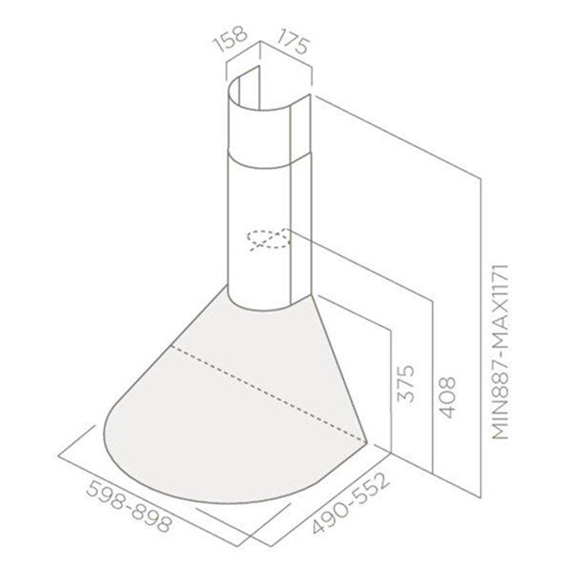 Elica Tonda 60 Chimney Cooker Hood Stainless Steel - British product