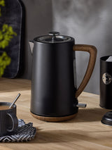 Black Bronx Black Wooden Finish Electric Kettle 1.7L