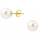E.W Adams white pearl stud earrings with 8.5-9mm pearls - British product