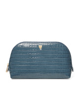 Aspinal of London Small Leather Croc-Embossed Cosmetic Case